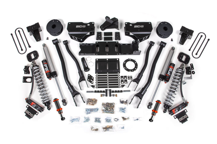 BDS Suspension 6 Inch Lift Kit w/ 4-Link FOX 2.5 Coil-Over Conversion - Performance Elite Ram 3500 2019-2024 4WD Diesel - FOX 2.0 Hydro Bump Stop / 5 Inch Block Without Overload / 6 Bolt / FOX 2.5 Performance Elite