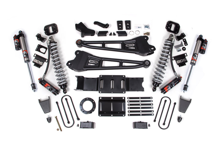 BDS Suspension 4 Inch Lift Kit w/ Radius Arm FOX 2.5 Coil-Over Conversion - Performance Elite Ram 3500 2019-2024 4WD Diesel - Rubber Bump Stop / 2 Inch Block Without Overload / 6 Bolt / FOX 2.5 Performance Elite