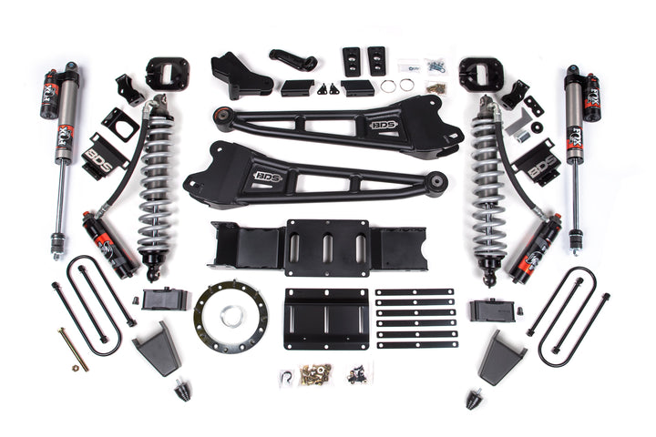 BDS Suspension 4 Inch Lift Kit w/ Radius Arm FOX 2.5 Coil-Over Conversion - Performance Elite Ram 3500 2019-2024 4WD Diesel - Rubber Bump Stop / 2 Inch Block Without Overload / 8 Bolt / FOX 2.5 Performance Elite