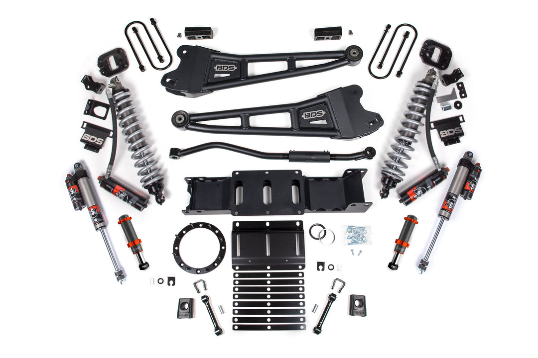 BDS Suspension 3 Inch Lift Kit w/ Radius Arm FOX 2.5 Coil-Over Conversion - Performance Elite Ram 3500 2019-2024 4WD Diesel - FOX 2.0 Hydro Bump Stop / 2 Inch Block With Overload / 8 Bolt / FOX 2.5 Performance Elite