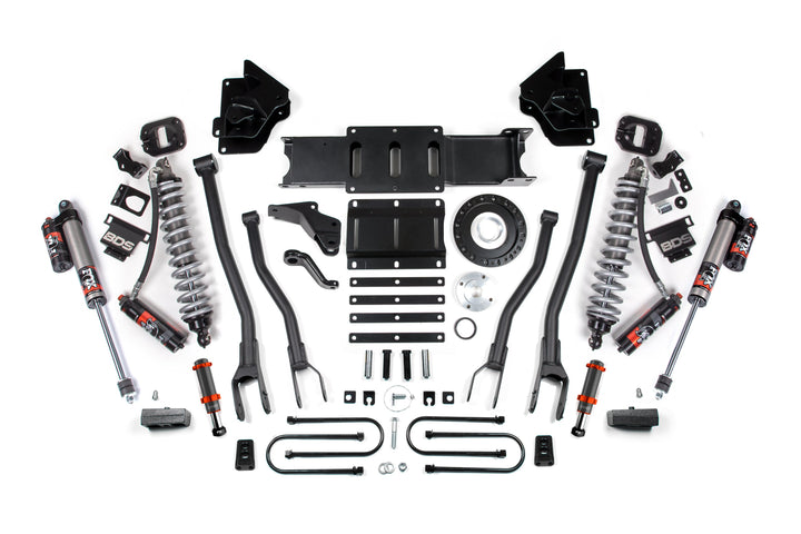 BDS Suspension 4 Inch Lift Kit w/ 4-Link FOX 2.5 Coil-Over Conversion - Performance Elite Ram 3500 2013-2018 4WD Diesel - FOX 2.0 Hydro Bump Stop / 8 Bolt / FOX 2.5 Performance Elite