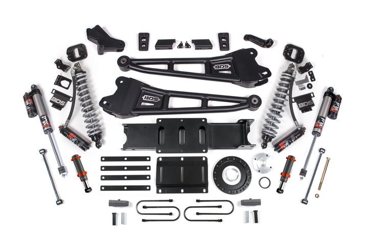 BDS Suspension 4 Inch Lift Kit w/ Radius Arm FOX 2.5 Coil-Over Conversion - Performance Elite Ram 3500 2013-2018 4WD Diesel - FOX 2.0 Hydro Bump Stop / 8 Bolt / FOX 2.5 Performance Elite