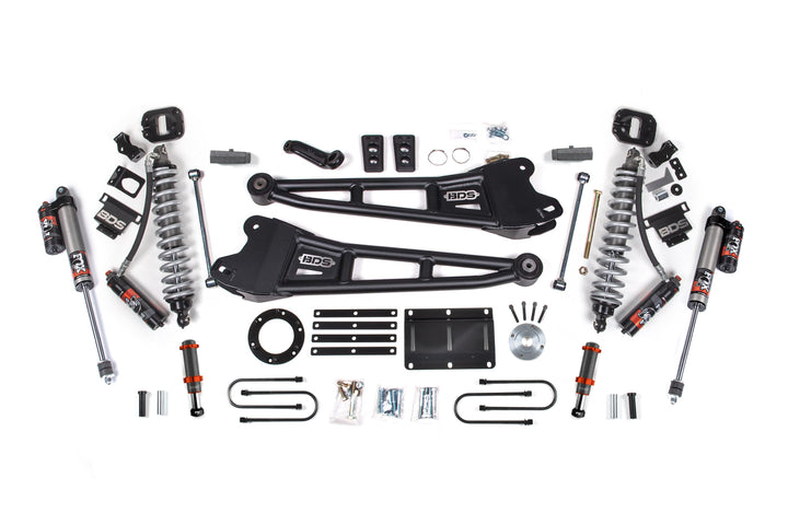 BDS Suspension 6 Inch Lift Kit w/ Radius Arm FOX 2.5 Coil-Over Conversion - Performance Elite Ram 3500 2013-2018 4WD Diesel - FOX 2.0 Hydro Bump Stop / Block Kit / 6 Bolt / FOX 2.5 Performance Elite