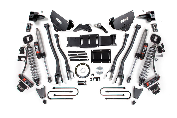 BDS Suspension 6 Inch Lift Kit w/ 4-Link FOX 2.5 Coil-Over Conversion - Performance Elite Ram 3500 2013-2018 4WD Diesel - Rubber Bump Stop / 8 Bolt / FOX 2.5 Performance Elite