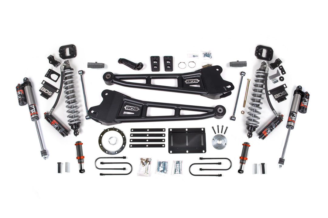 BDS Suspension 6 Inch Lift Kit w/ Radius Arm FOX 2.5 Coil-Over Conversion - Performance Elite Ram 3500 2013-2018 4WD Diesel - FOX 2.0 Hydro Bump Stop / Block Kit / 8 Bolt / FOX 2.5 Performance Elite