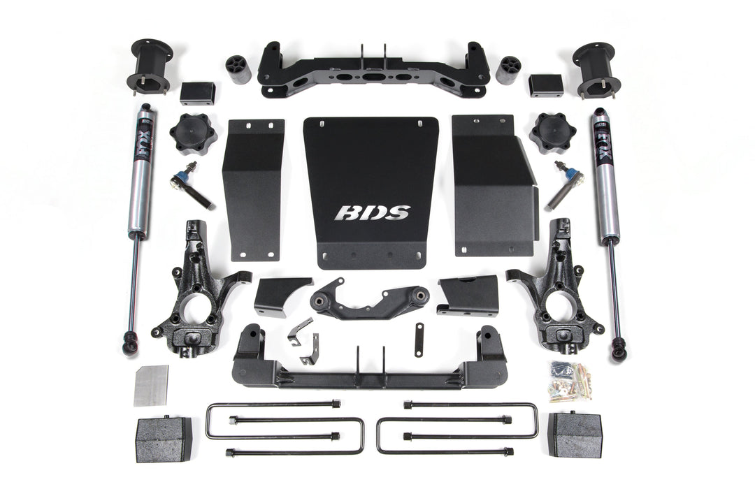 BDS Suspension 4.5 Inch Lift Kit Chevy Silverado or GMC Sierra 1500 2014-2018 4WD - 3 Inch Block Kit / FOX 2.0 Performance Series / Cast Steel