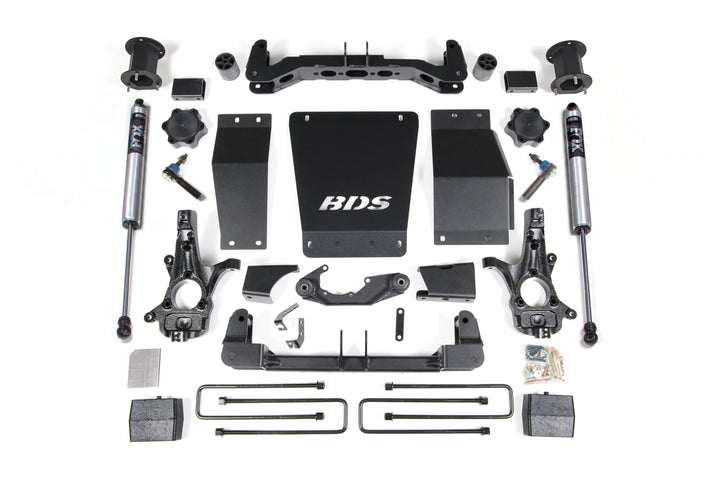 BDS Suspension 4.5 Inch Lift Kit Chevy Silverado or GMC Sierra 1500 2014-2018 4WD - 3 Inch Block Kit / FOX 2.0 Performance Series / Cast Steel