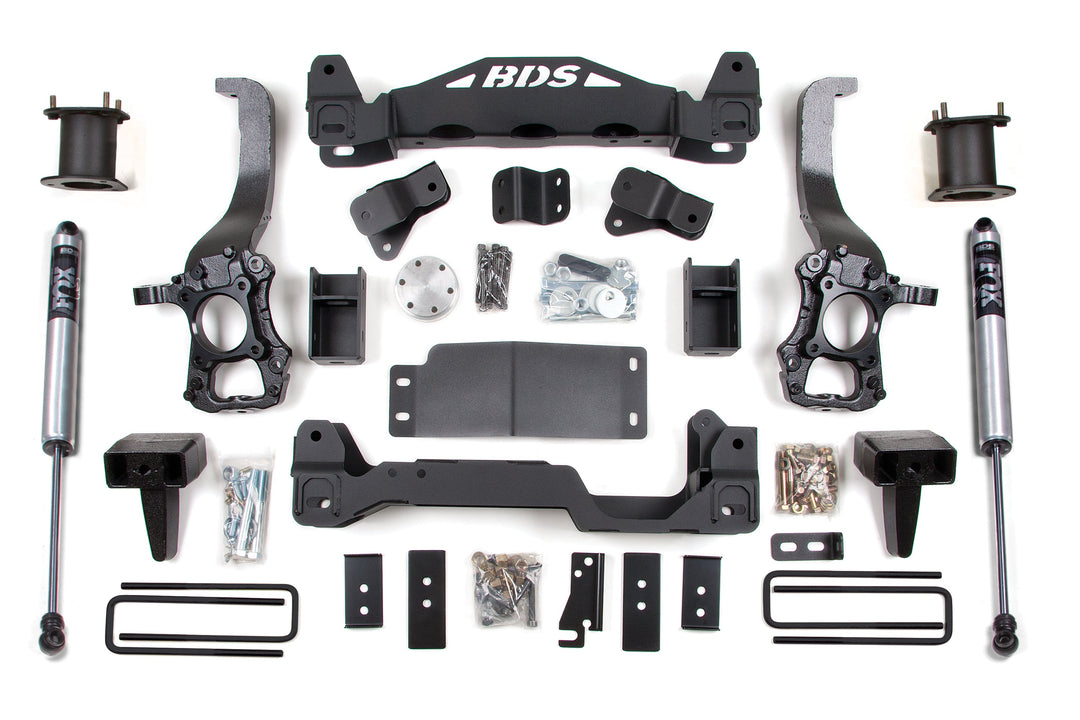BDS Suspension 6 Inch Lift Kit Ford F150 2014 4WD - 5 Inch Block Kit / FOX 2.0 Performance Series