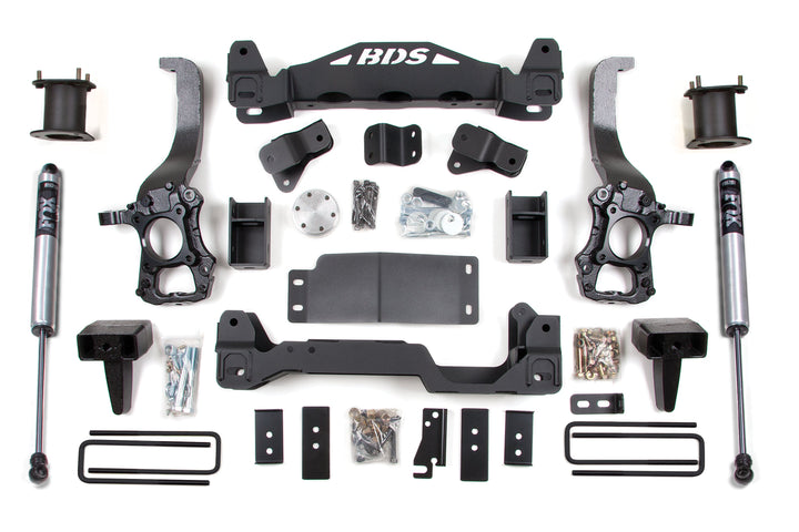 BDS Suspension 6 Inch Lift Kit Ford F150 2014 4WD - 5 Inch Block Kit / FOX 2.0 Performance Series