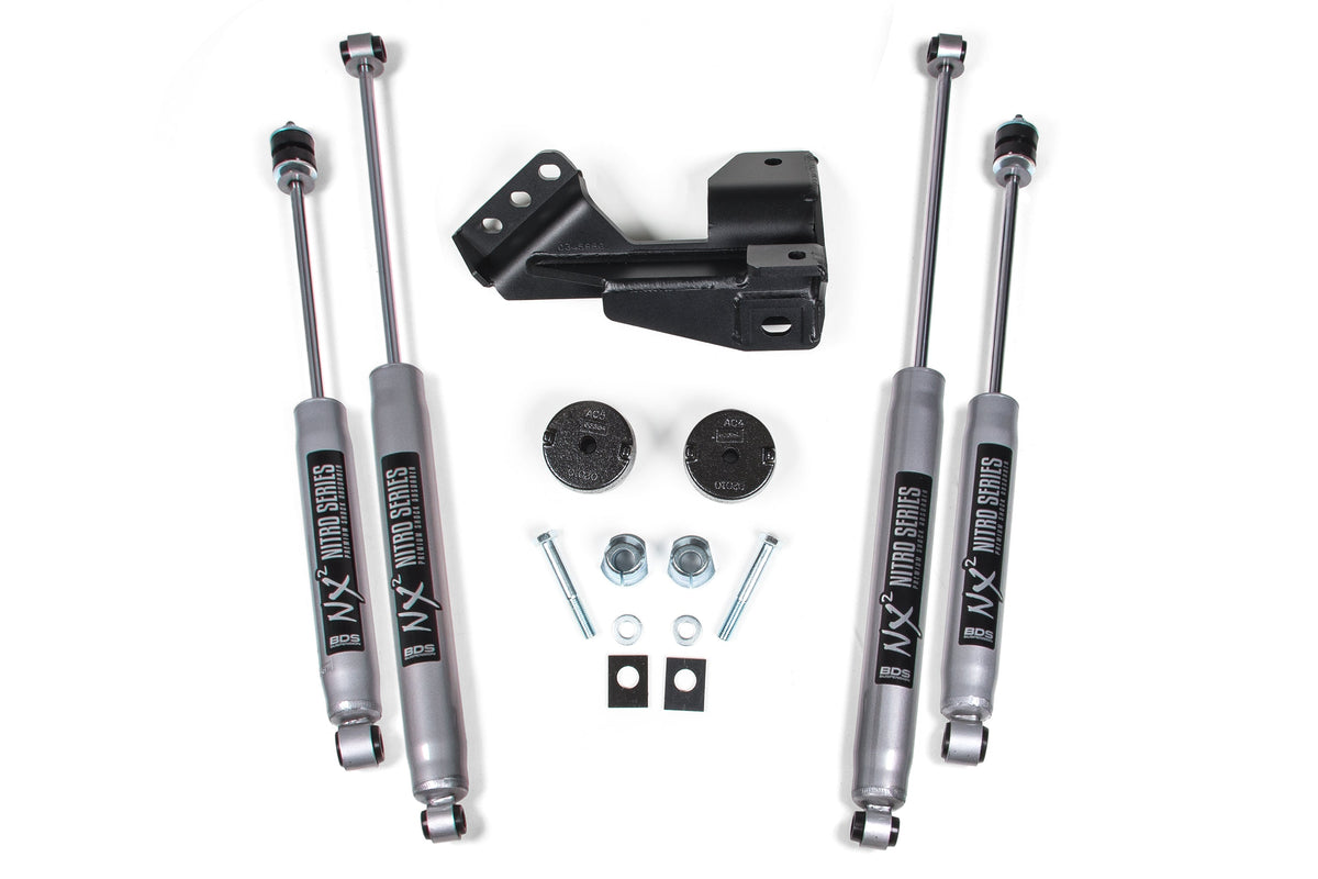BDS Suspension 2 Inch Leveling Kit Coil Spacer Ford F250/F350 Super Duty 2017-2019 4WD - NX2 Nitro Series