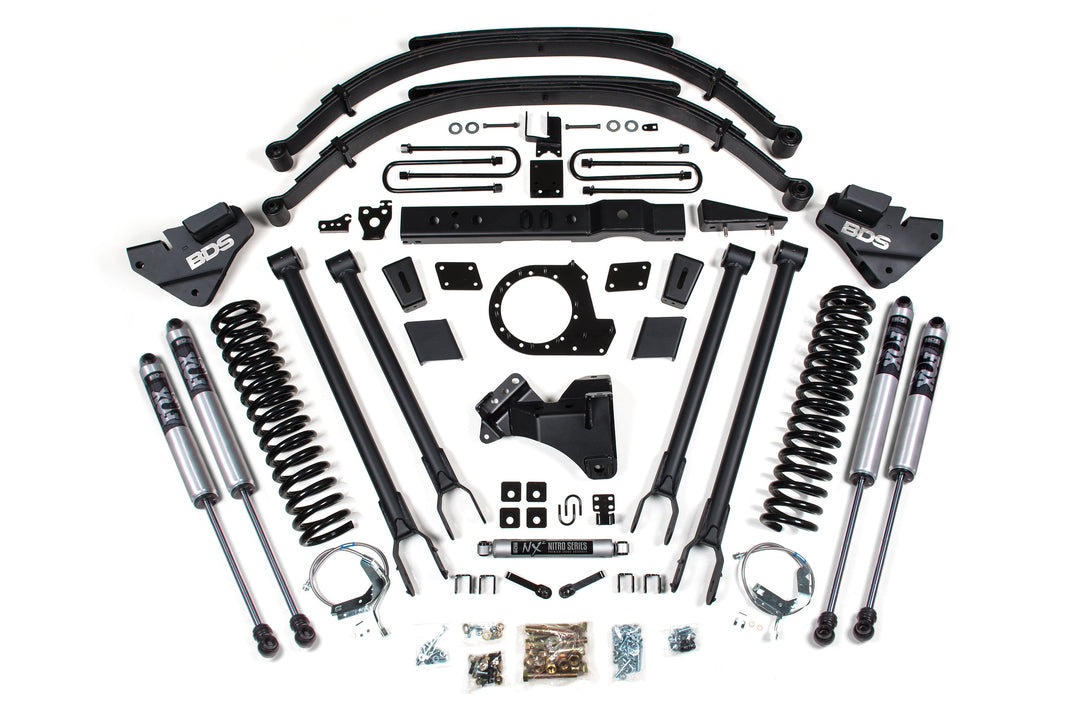 BDS Suspension 8 Inch Lift Kit 4-Link Conversion Ford F250/F350 Super Duty 2017-2019 4WD Diesel - FOX 2.0 Performance Series