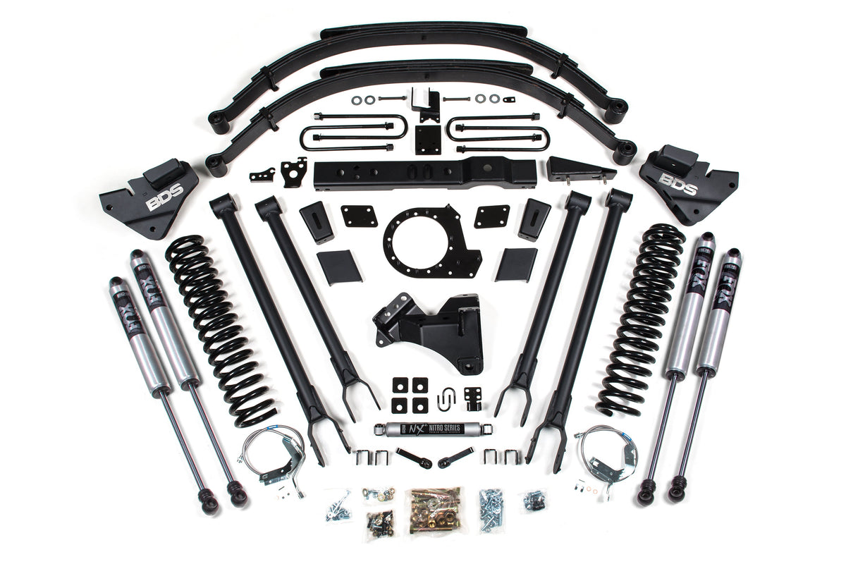 BDS Suspension 8 Inch Lift Kit 4-Link Conversion Ford F250/F350 Super Duty 2017-2019 4WD Diesel - FOX 2.0 Performance Series
