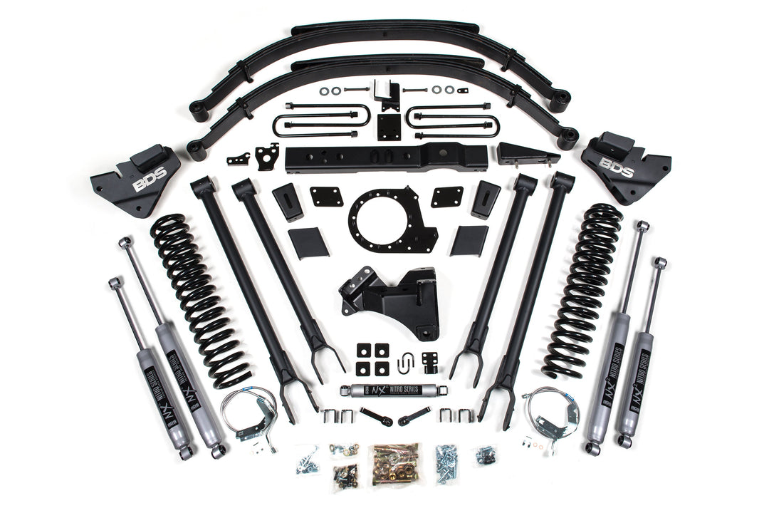 BDS Suspension 8 Inch Lift Kit 4-Link Conversion Ford F250/F350 Super Duty 2017-2019 4WD Diesel - NX2 Nitro Series