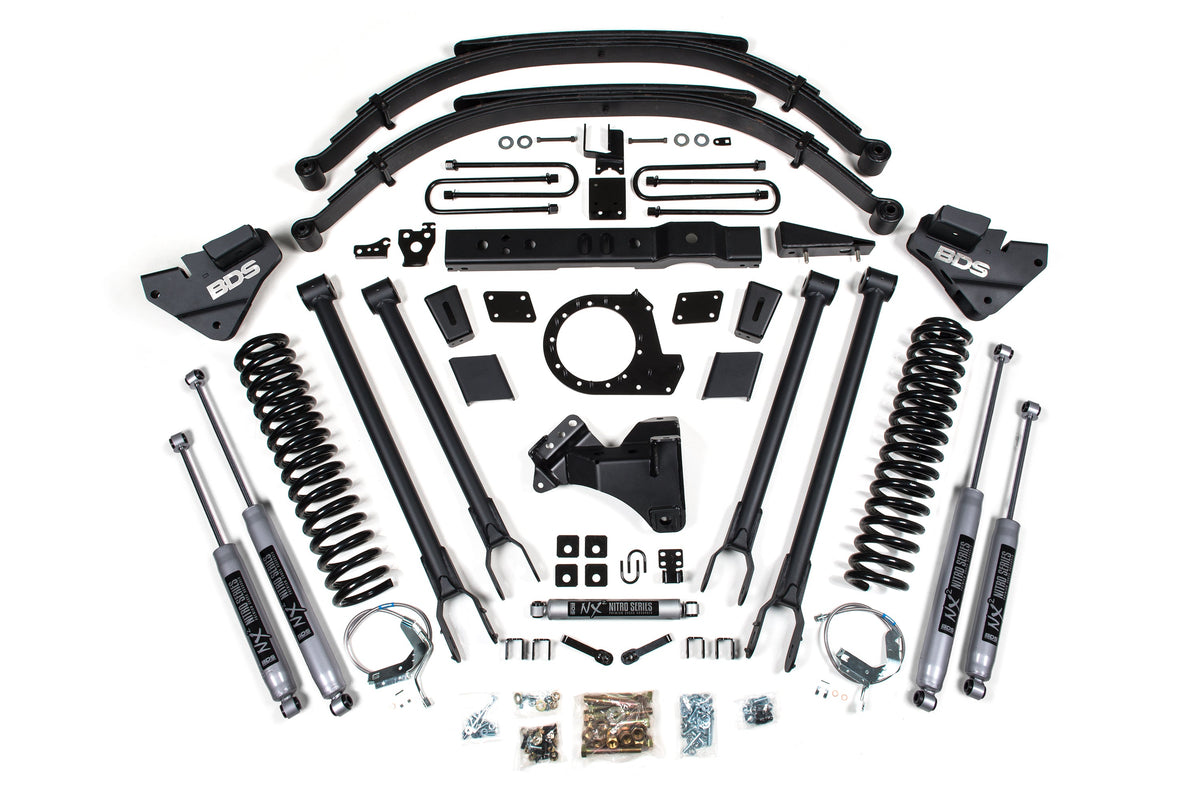 BDS Suspension 8 Inch Lift Kit 4-Link Conversion Ford F250/F350 Super Duty 2017-2019 4WD Diesel - NX2 Nitro Series