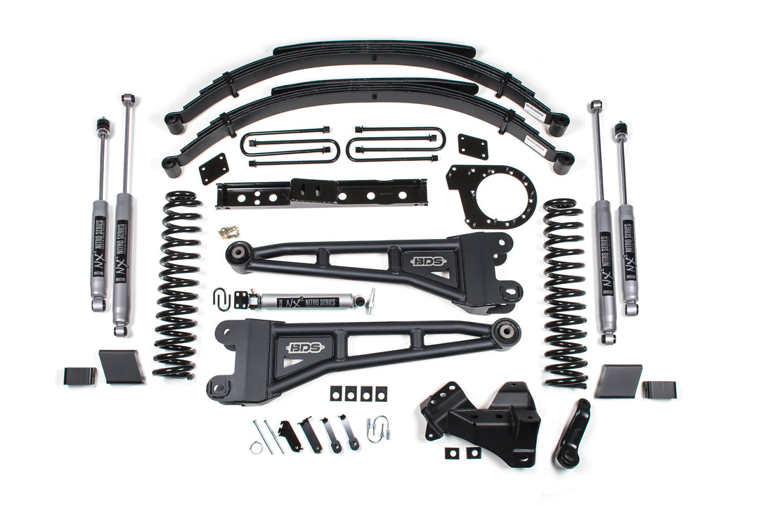 BDS Suspension 7 Inch Lift Kit w/ Radius Arm Ford F250/F350 Super Duty 2020-2022 4WD Diesel - Leaf Springs / NX2 Nitro Series