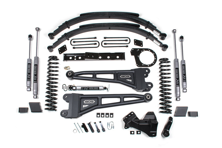 BDS Suspension 7 Inch Lift Kit w/ Radius Arm Ford F250/F350 Super Duty 2020-2022 4WD Diesel - Leaf Springs / NX2 Nitro Series