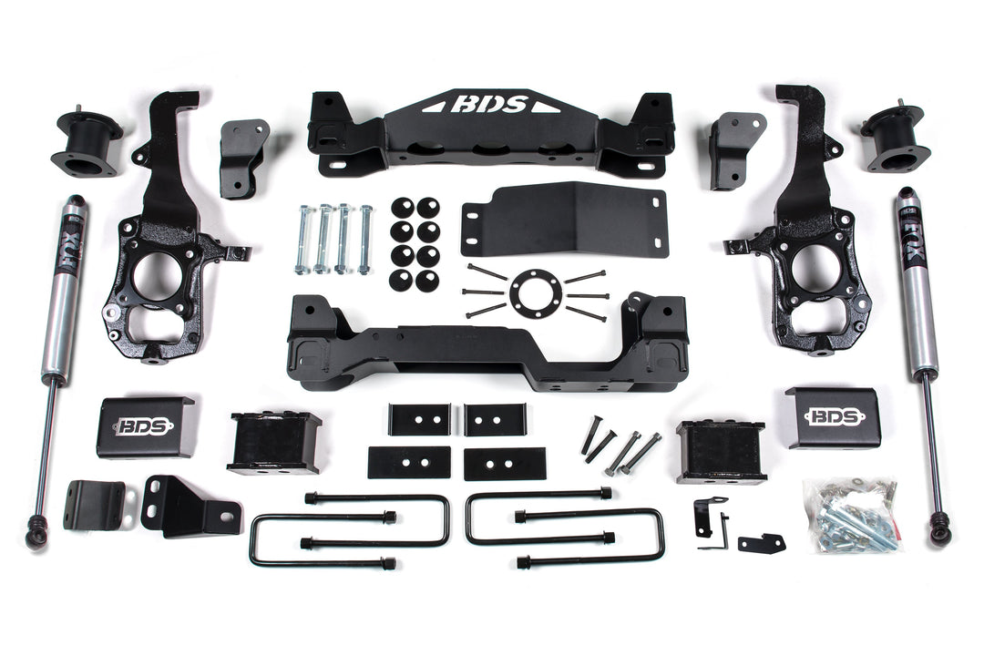 BDS Suspension 6 Inch Lift Kit Ford F150 2021-2026 4WD - 5 Inch Block Kit / FOX 2.0 Performance Series