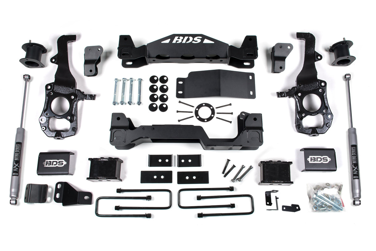 BDS Suspension 6 Inch Lift Kit Ford F150 2021-2026 4WD - 5 Inch Block Kit / NX2 Nitro Series