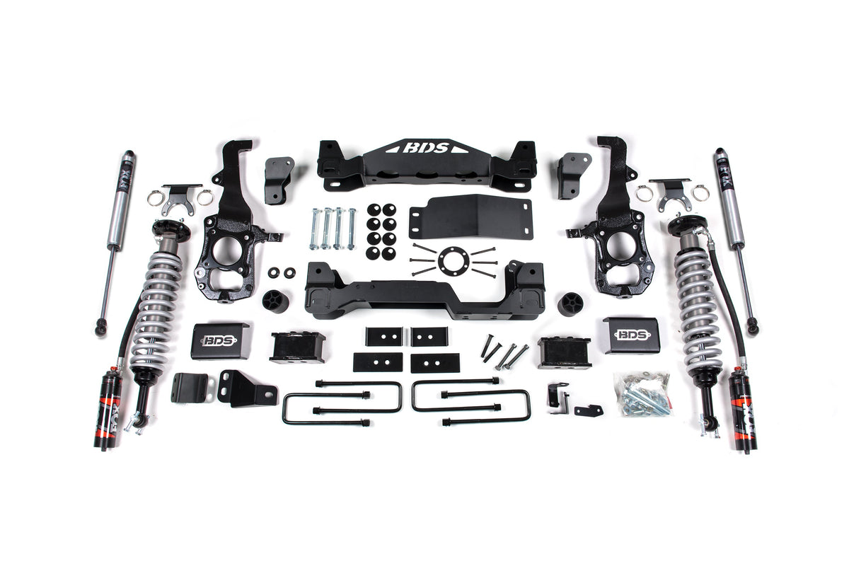 BDS Suspension 4 Inch Lift Kit FOX 2.5 Performance Elite Coil-Over Ford F150 2021-2026 4WD - 3 Inch Block Kit / FOX 2.0 Performance Series