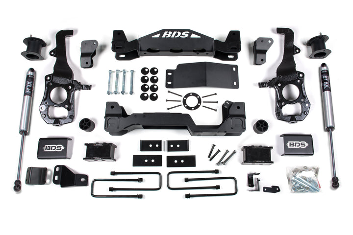 BDS Suspension 4 Inch Lift Kit Ford F150 2021-2026 4WD - 3 Inch Block Kit / FOX 2.0 Performance Series