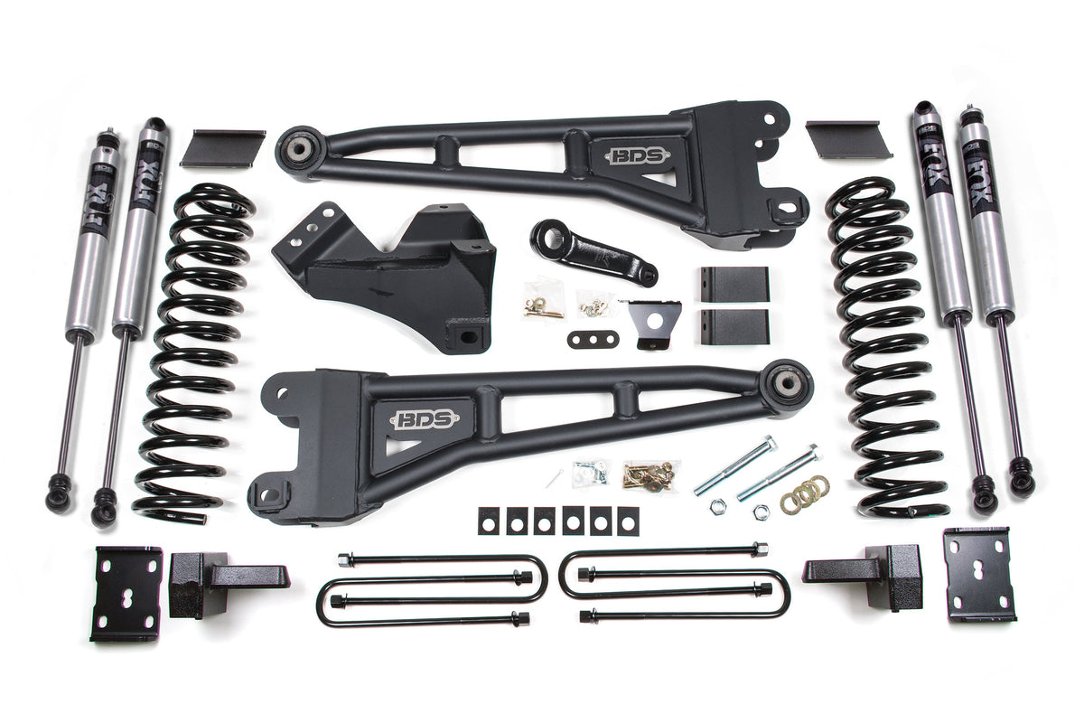 BDS Suspension 4 Inch Lift Kit w/ Radius Arm Ford F250/F350 Super Duty 2011-2016 4WD Diesel - 5 Inch Block Kit / FOX 2.0 Performance Series