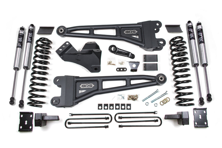 BDS Suspension 4 Inch Lift Kit w/ Radius Arm Ford F250/F350 Super Duty 2011-2016 4WD Diesel - 5 Inch Block Kit / FOX 2.0 Performance Series