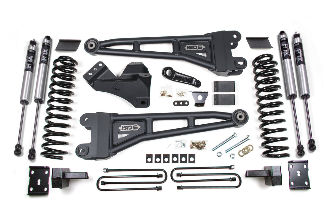 BDS Suspension 4 Inch Lift Kit w/ Radius Arm Ford F250/F350 Super Duty 2011-2016 4WD Gas - 4 Inch Block Kit / FOX 2.0 Performance Series
