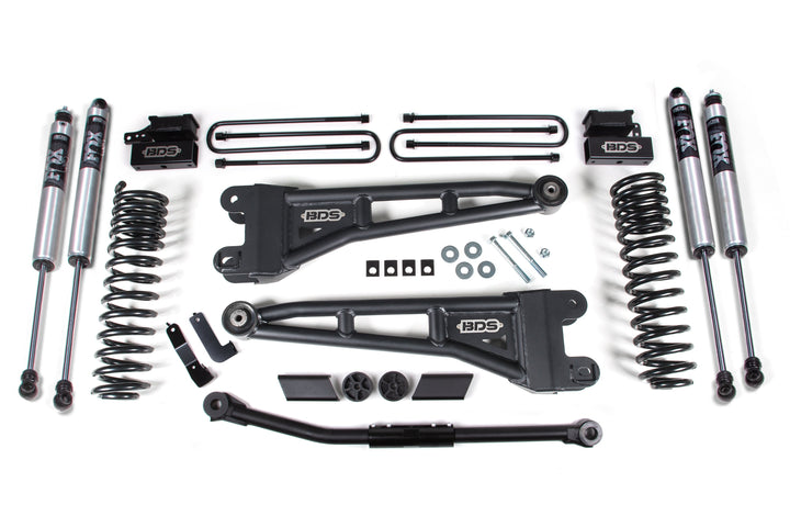 BDS Suspension 2.5 Inch Lift Kit w/ Radius Arm Ford F450 Super Duty 2020-2022 4WD Diesel &amp; Gas - FOX 2.0 Performance Series