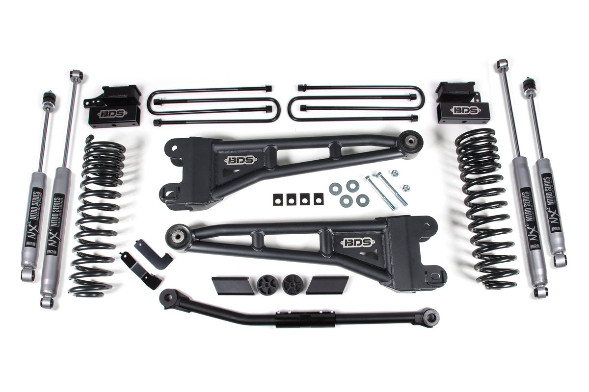 BDS Suspension 2.5 Inch Lift Kit w/ Radius Arm Ford F450 Super Duty 2020-2022 4WD Diesel & Gas - NX2 Nitro Series