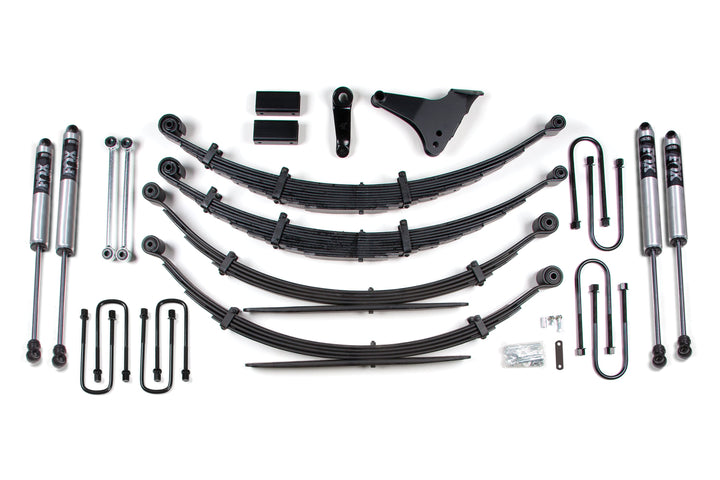 BDS Suspension 6 Inch Lift Kit Ford F250/F350 Super Duty 1999-2004 4WD - Square - Mfg Prior to 2-28-99 / Leaf Springs / FOX 2.0 Performance Series