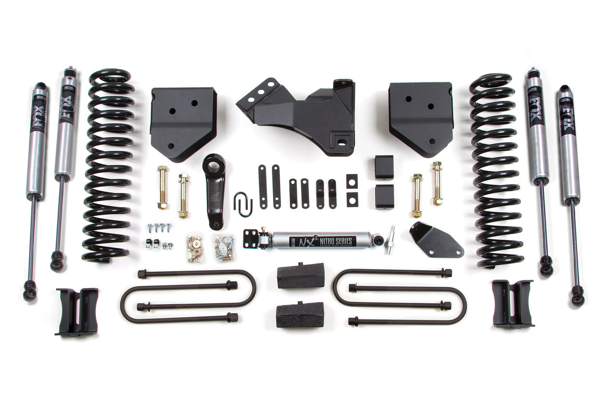 BDS Suspension 4 Inch Lift Kit Ford F250/F350 Super Duty 2008-2010 4WD Diesel - Block Kit Without Factory Overload / FOX 2.0 Performance Series