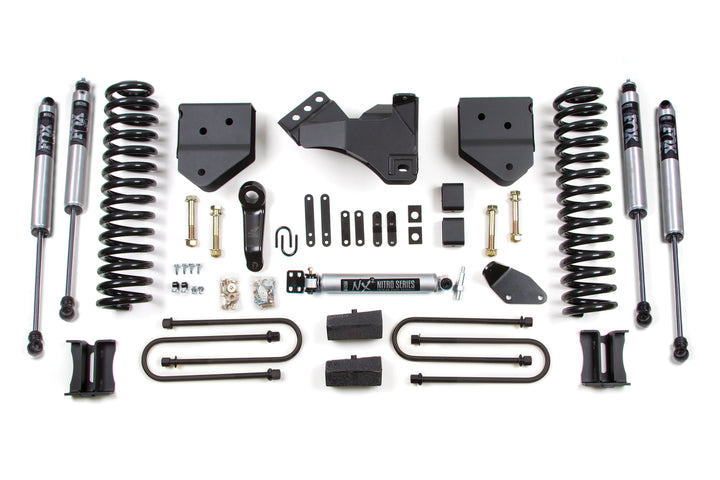 BDS Suspension 4 Inch Lift Kit Ford F250/F350 Super Duty 2008-2010 4WD Diesel - Block Kit Without Factory Overload / FOX 2.0 Performance Series