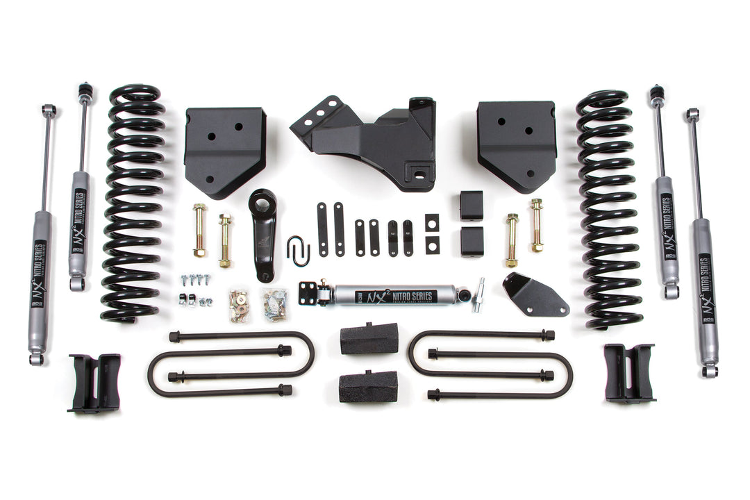 BDS Suspension 4 Inch Lift Kit Ford F250/F350 Super Duty 2008-2010 4WD Diesel - Block Kit Without Factory Overload / NX2 Nitro Series