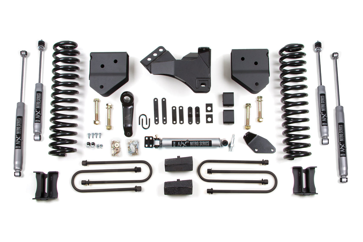 BDS Suspension 4 Inch Lift Kit Ford F250/F350 Super Duty 2008-2010 4WD Diesel - Block Kit Without Factory Overload / NX2 Nitro Series