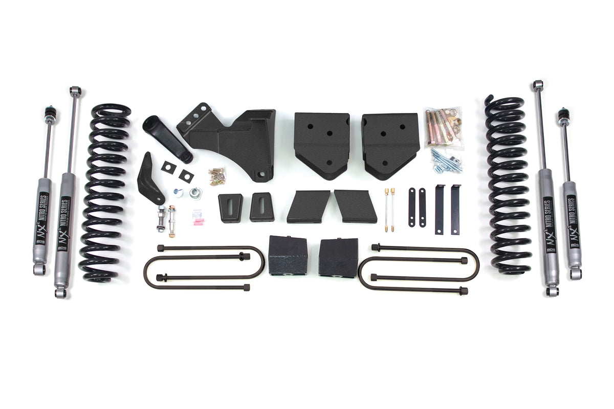 BDS Suspension 6 Inch Lift Kit Ford F250/F350 Super Duty 2008-2010 4WD Gas - Block Kit Without Factory Overload / NX2 Nitro Series