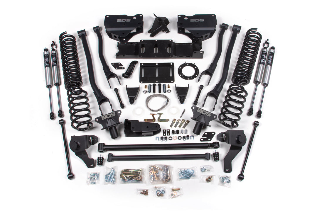 BDS Suspension 8 Inch Lift Kit w/ 4-Link Ram 2500 2019-2024 4WD Diesel - Coil Spring/Bump Stop Extension / FOX 2.0 Performance Series