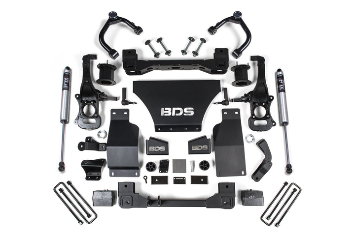BDS Suspension 4 Inch Lift Kit Chevy Silverado or GMC Sierra 1500 2019-2024 4WD Gas - FOX 2.0 Performance Series – Strut Spacer