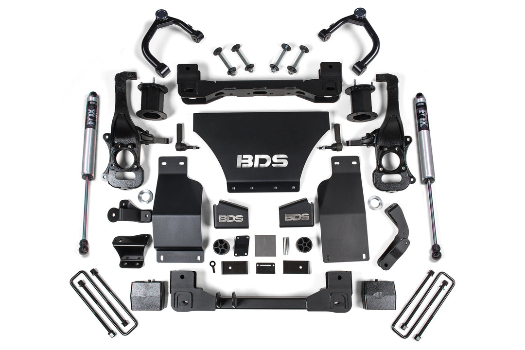 BDS Suspension 6 Inch Lift Kit Chevy Silverado or GMC Sierra 1500 2019-2026 4WD Gas - FOX 2.0 Performance Series – Strut Spacer