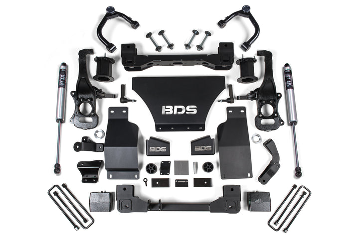 BDS Suspension 6 Inch Lift Kit Chevy Silverado or GMC Sierra 1500 2019-2026 4WD Gas - FOX 2.0 Performance Series – Strut Spacer