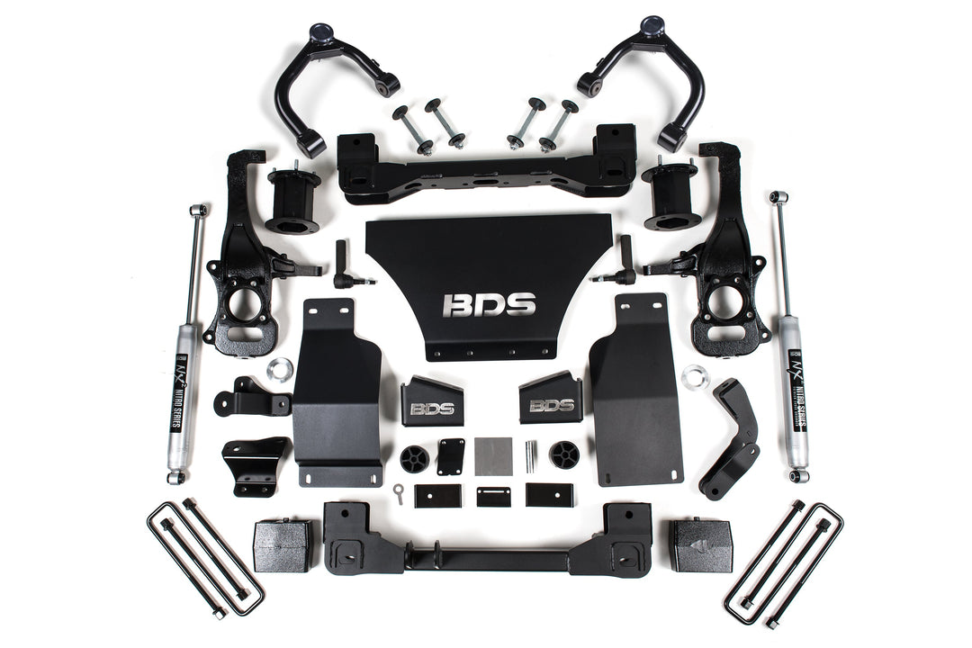 BDS Suspension 6 Inch Lift Kit Chevy Silverado or GMC Sierra 1500 2019-2026 4WD Gas - NX2 Nitro Series – Strut Spacer