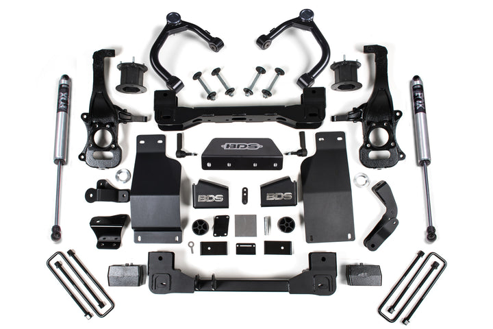 BDS Suspension 4 Inch Lift Kit Chevy Silverado or GMC Sierra 1500 2019-2024 4WD Diesel - FOX 2.0 Performance Series – Strut Spacer