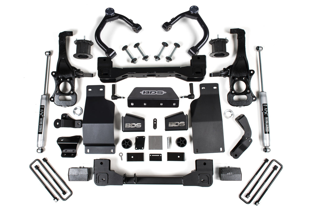 BDS Suspension 4 Inch Lift Kit Chevy Silverado or GMC Sierra 1500 2019-2024 4WD Diesel - NX2 Nitro Series – Strut Spacer