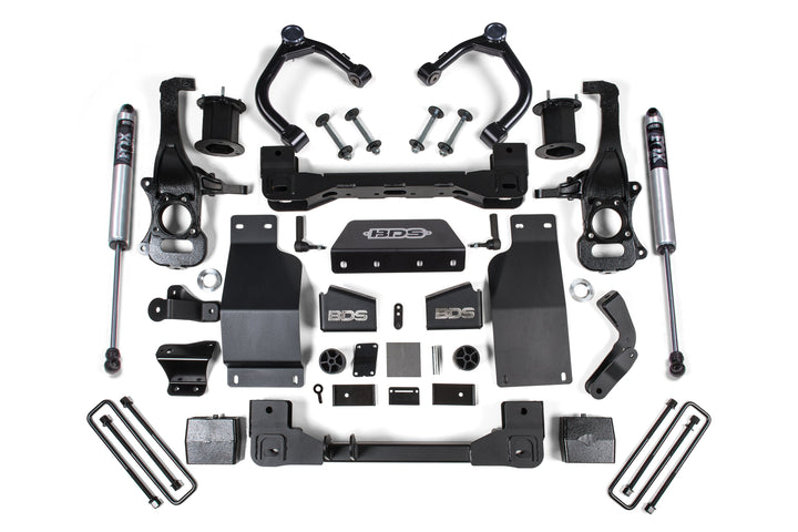 BDS Suspension 6 Inch Lift Kit Chevy Silverado or GMC Sierra 1500 2019-2026 4WD Diesel - FOX 2.0 Performance Series – Strut Spacer