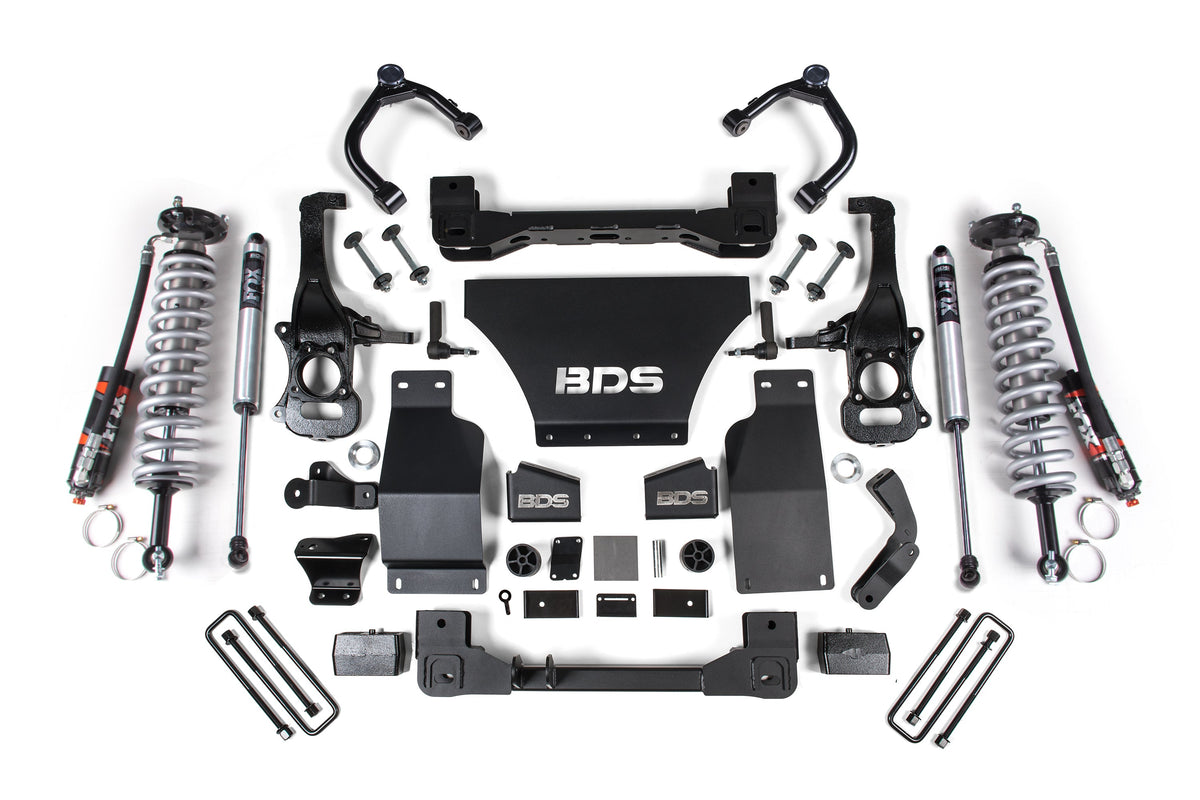 BDS Suspension 2.5 Inch Lift Kit FOX Coil-Over Chevy Trail Boss or GMC AT4 1500 2019-2024 4WD Diesel - FOX 2.5 Performance Elite Coil-Over / FOX 2.0 Performance Series Shock