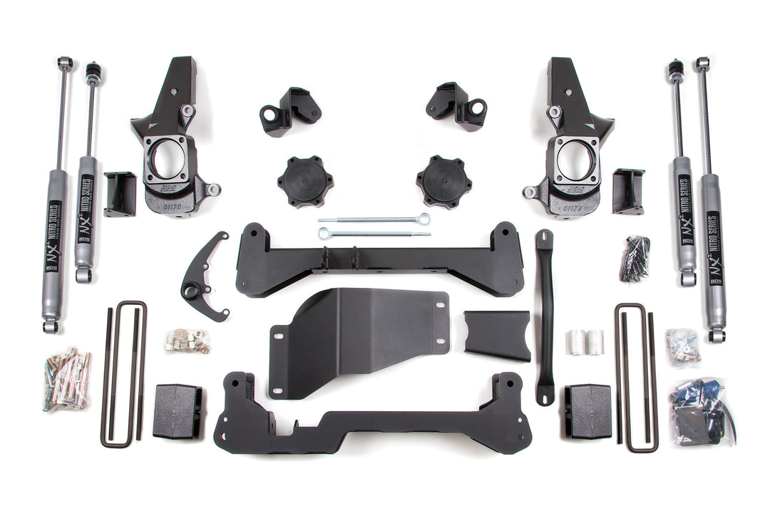 BDS Suspension 4.5 Inch Lift Kit Chevy Silverado or GMC Sierra 2500HD/3500 2001-2010 SRW 4WD - NX2 Nitro Series / Narrow Track Knuckle