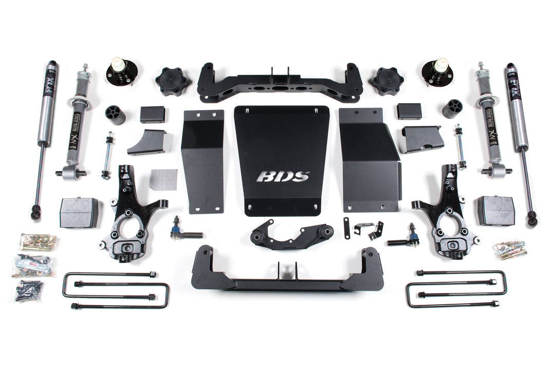 BDS Suspension 6 Inch Lift Kit BDS Strut Chevy Silverado or GMC Sierra 1500 2014-2018 4WD - Block Kit / FOX 2.0 Performance Series / Cast Steel