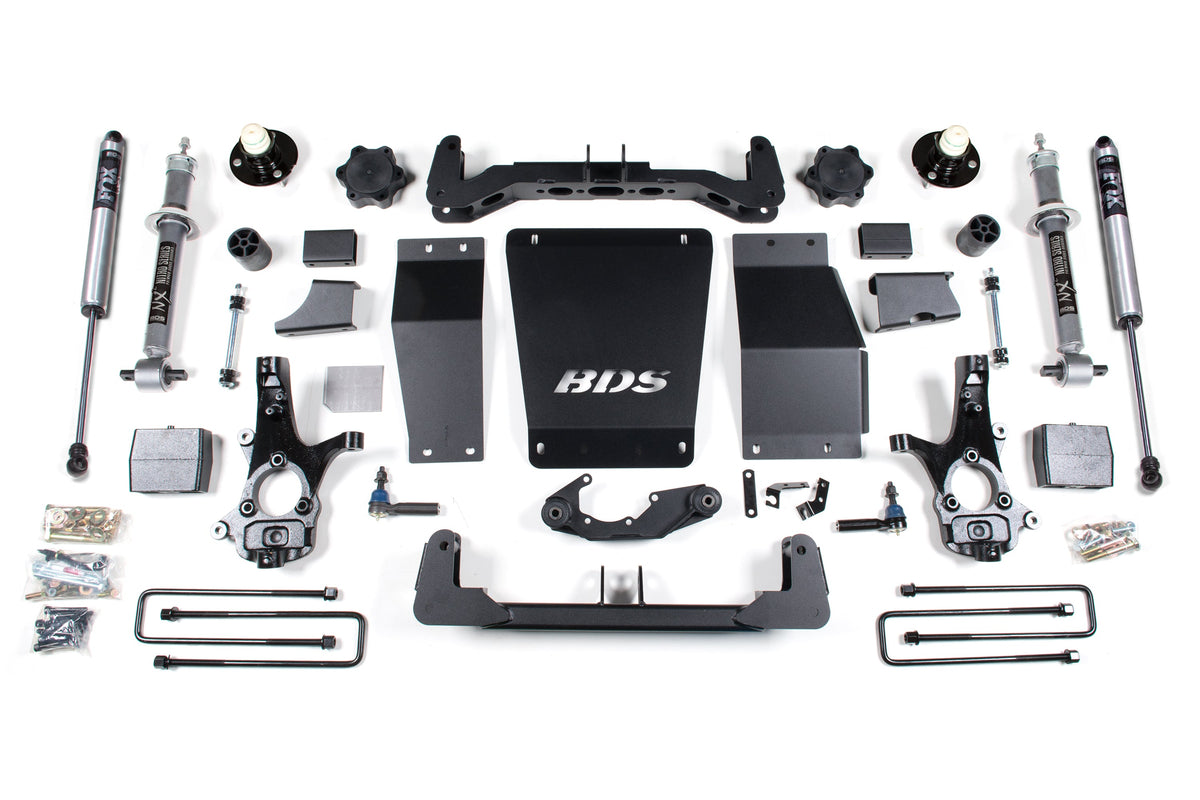 BDS Suspension 6 Inch Lift Kit BDS Strut Chevy Silverado or GMC Sierra 1500 2014-2018 4WD - Block Kit / FOX 2.0 Performance Series / Cast Steel