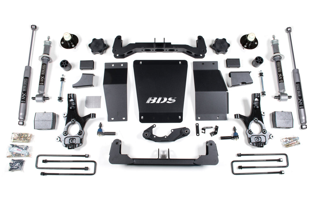 BDS Suspension 6 Inch Lift Kit BDS Strut Chevy Silverado or GMC Sierra 1500 2014-2018 4WD - Block Kit / NX2 Nitro Series / Cast Steel