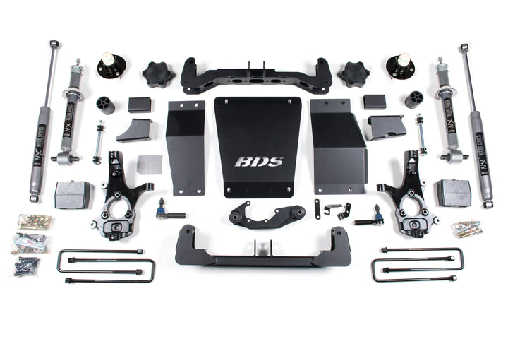 BDS Suspension 6 Inch Lift Kit BDS Strut Chevy Silverado or GMC Sierra 1500 2014-2018 4WD - Block Kit / NX2 Nitro Series / Cast Steel