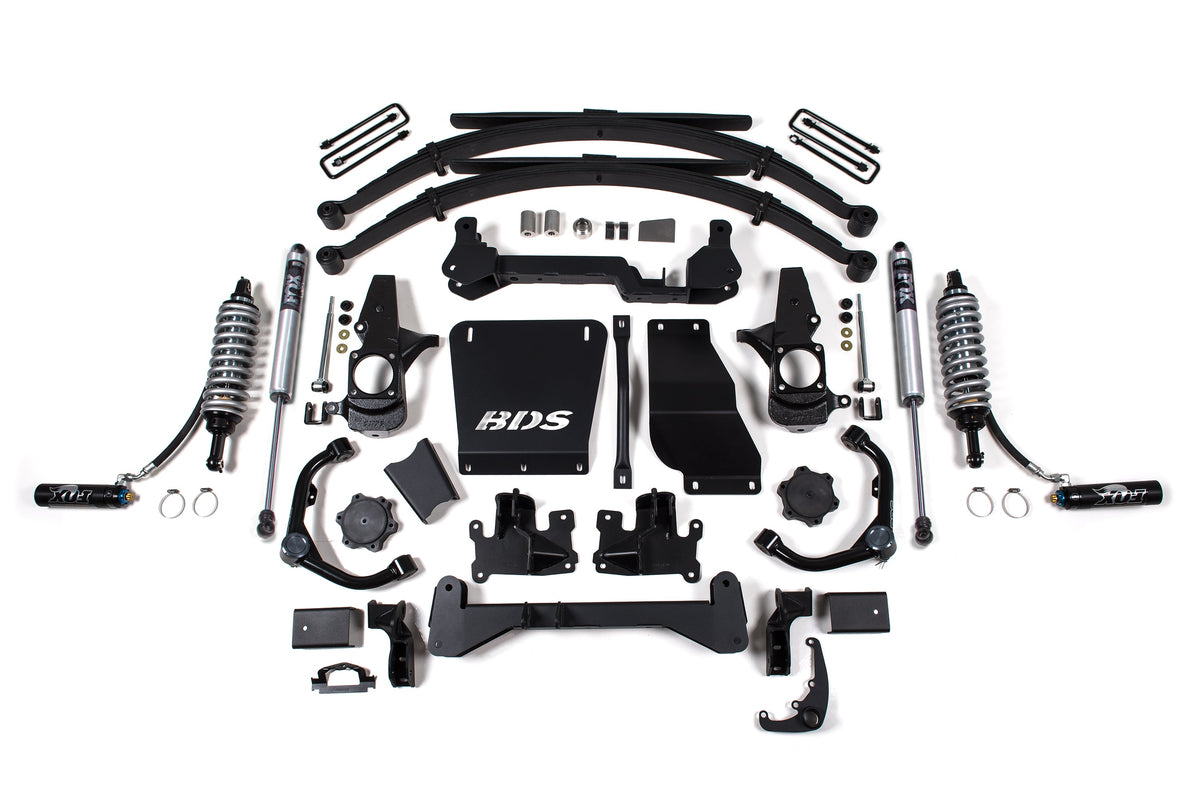 BDS Suspension 6.5 Inch Lift Kit FOX 2.5 Coilover Conversion Chevy Silverado or GMC Sierra 2500HD/3500HD 2001-2010 Diesel - Leaf Springs